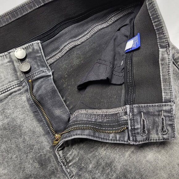 Apt 9 Womens Jeans Straight Leg Size 16 Stretch Cut Off Hem Gray - Picture 6 of 15